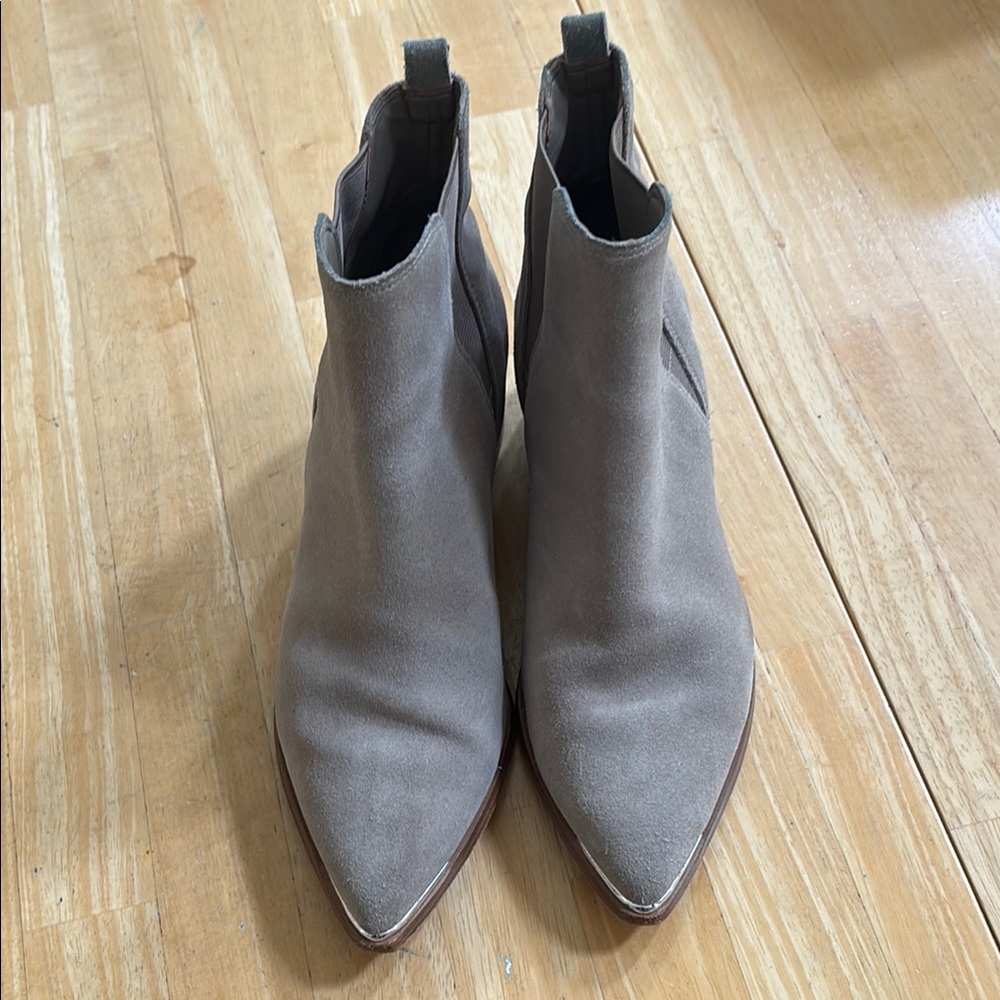 Marc Fisher Gray Ankle Boots with Pointed Toe